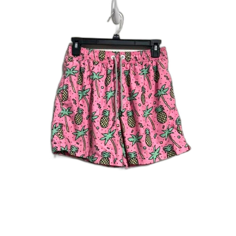 Maamgic Men's Swim Trunks – Size Small – Hot Pink Palm Tree & Pineapple Print